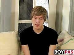 Interviewed young man Corey Jakobs masturbates and cum