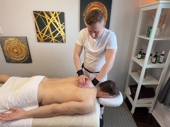 Athlete got rock-hard during therapeutic rubdown with a fresh masseuse