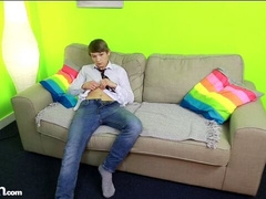 Gary Fletcher playing with his juicy penis on the couch