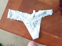 Wife's friends panties unloaded on
