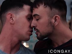 Bearded homo anally fucked by his big dicked lover