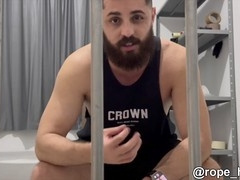 Dom gay takes control in leather gear from a submissive point of view