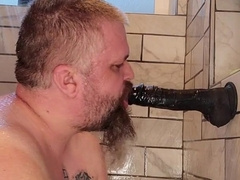 Marionette experiences prick deep throating on faux-cock