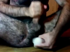 Hairy guy and his dildo 2