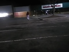 Parkinglot Crossdressor Walk and Small Strip