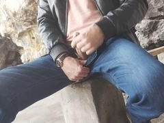 Lonely Twink Strokes in Cave