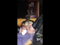 Playing with a big dildo in my ass
