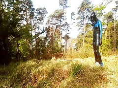Rubber Drone Outdoor Masturbation