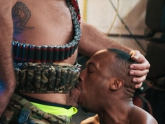 Black stud sucks cock and endures anal in ruthless role play kinks