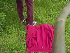 laying in the grass