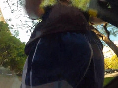 The wind makes my pecker display when I rail a scooter