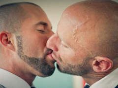 Bald dudes play naked before they fuck in the ass the hard way