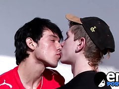 Hot horny twink Denis Raw blows and rides big cock bareback