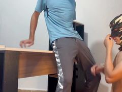 Twink Passionately Sucking Big Cock