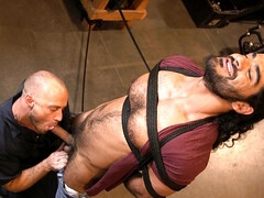 Hung jock gets duct taped and sucked off by his bf