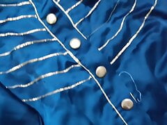 Handjob with satin silky suit salwar of nursing staff (04)