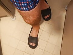 Master Ramon pisses in hot shorts without mercy, lick it on slave!