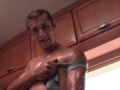 Kip the cutie is playing with his hairy dick today