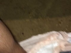 Out on the beach having a pee