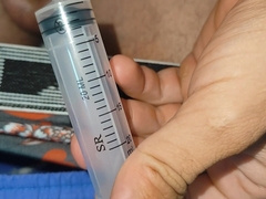 Chemical serum in the needle being presented into the stick.