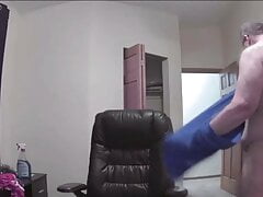 Daddy strokes on cam