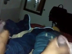 XXL Black Spunk-pumps Tugging Off Together