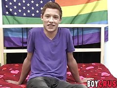 Young man demonstrates ass play while stroking his cock