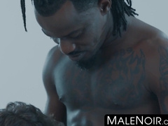 MaleNoir.com - Businessman rimmed and anally fucked by athletic black stud in sweaty session