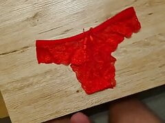 Cum on Girls Red Panties
