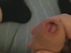My Friend Likes to Lie on the Bed and Play with His Little Cock