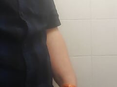 Another risky public toilet wank and cum