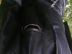 public piss and wetlook in leather
