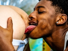 Black man with a fit figure is banging a tattooed bottom