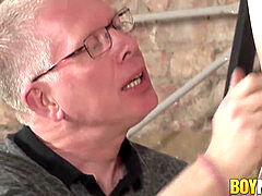 tormentor Sebastian jacking his held submissive off