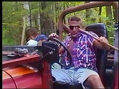 In the woods beefy guys can discretely blow each other