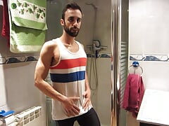 Recording a CUSTOM video for a FAN JERKING OFF with HUGE CUMSHOT