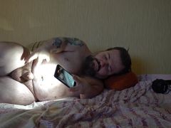 Midget Daddy Show His Ass, Jerk off and Cum on Belly