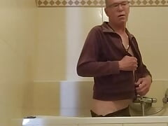 Visiting a friend but first taking a bath with him.