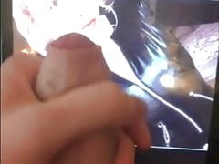 Cum Tribute on a hot leather Girl