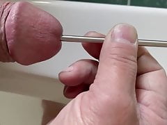 Deep sounding of nice fat cut cock