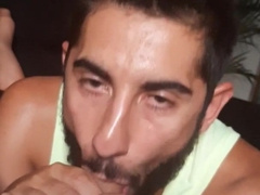 se traga hasta los huevos el putito / my sub drinking all (gasping)