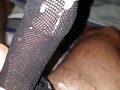 Quick cum in fishnets