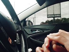 AMATEUR STUD BEAU BOFFUM DRIVES AROUND STROKING HIS COCK UNTIL HE NUTS ALL OVER HIMSELF IN THE TACO BELL PARKING LOT