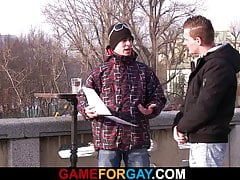 Gay homosexual lures him into first time sex