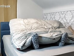 Part 2 Humping Silver Satin Pillows Cum on Sleepingbag