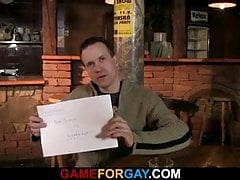 Gay play with heterosexual barman