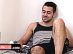 Músculos, mamada, big cock bareback