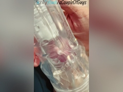 Fucking A Toy With A Friend / Sharing Fleshlight Filled With Cum / Two Guys Fuking One Fleshlight