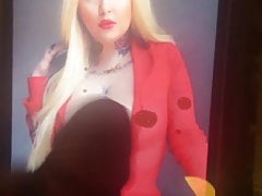 cumtribute on big boob blonde