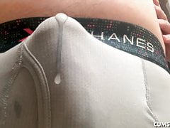 HANDSFREE CUMSHOT THROUGH UNDERWEAR